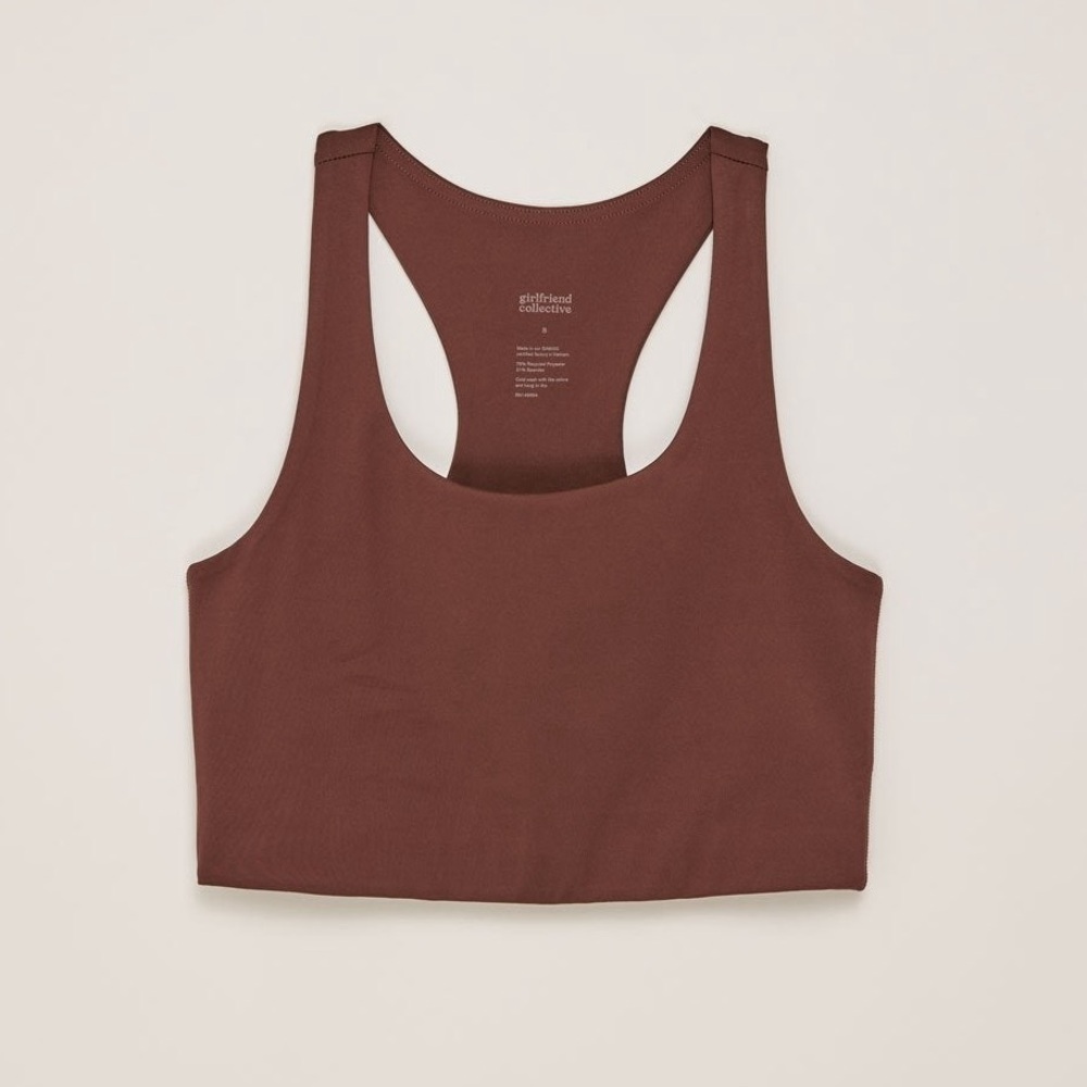GIRLFRIEND COLLECTIVE Palona Bra Earth Brown Large - Picture 5 of 10